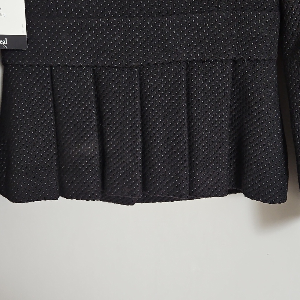 Tibi New York Black Textured Wool Blend Jacket Blazer Coat Size 4 - Picture 10 of 11